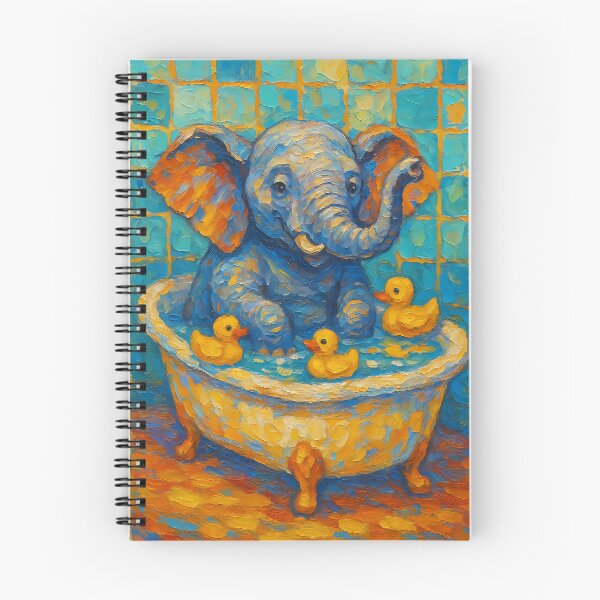 Item preview, Abstract Painting of Whimsical Bathtime Elephant | Cute Playful Elephant Illustration | Colorful Modern Kids Bathroom Wall Art Print designed and sold by PaintedPixels01.