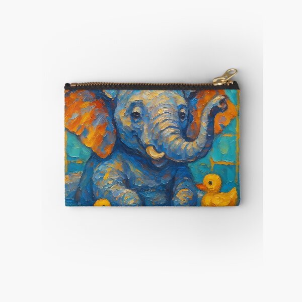 Item preview, Abstract Painting of Whimsical Bathtime Elephant | Cute Playful Elephant Illustration | Colorful Modern Kids Bathroom Wall Art Print designed and sold by PaintedPixels01.