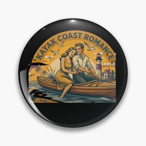 Item preview, Kayak Coast Vintage Beach Vacation Couple designed and sold by OliviaHayesArt.