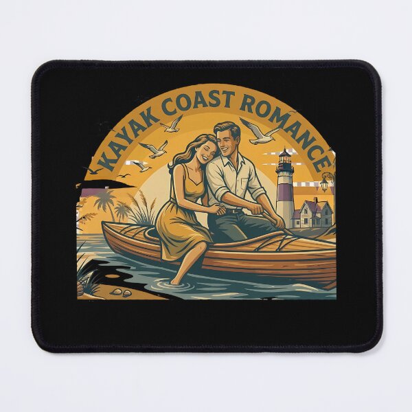 Item preview, Kayak Coast Vintage Beach Vacation Couple designed and sold by OliviaHayesArt.