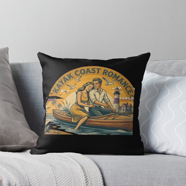Item preview, Kayak Coast Vintage Beach Vacation Couple designed and sold by OliviaHayesArt.