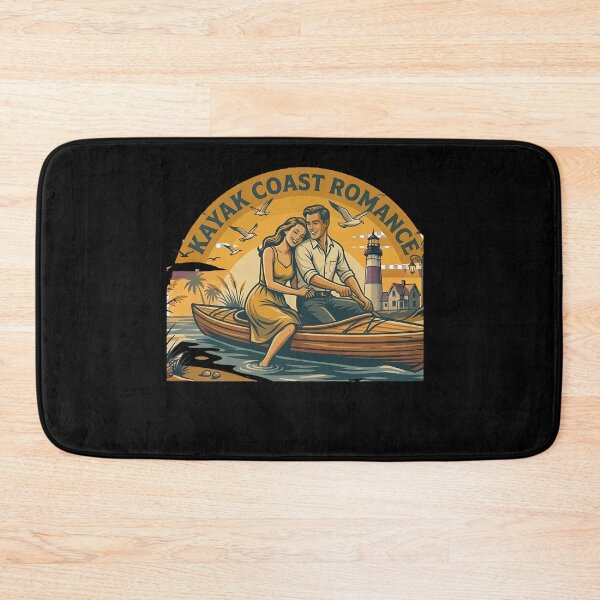 Item preview, Kayak Coast Vintage Beach Vacation Couple designed and sold by OliviaHayesArt.