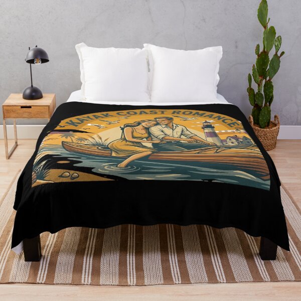 Item preview, Kayak Coast Vintage Beach Vacation Couple designed and sold by OliviaHayesArt.