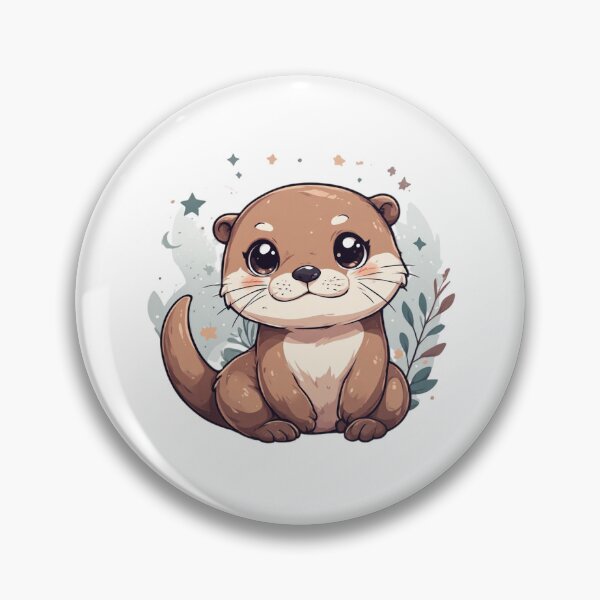 Item preview, Modern Kawaii Baby Otter Illustration designed and sold by KawaiiMoonStudio.