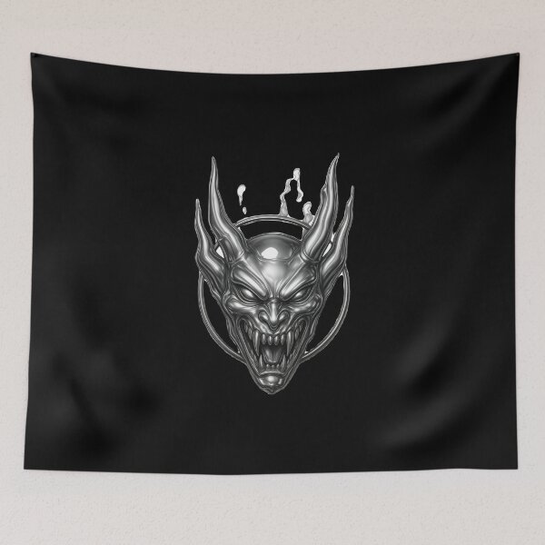 Item preview, Gothic Demon Mask Tattoo - Darkwork Shaded Edition designed and sold by Ideniquo.