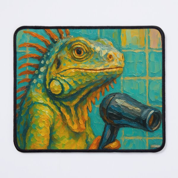 Item preview, Abstract Painting of Singing Iguana Serenade | Whimsical Colorful Reptile Illustration | Modern Tropical Animal Wall Art Print designed and sold by PaintedPixels01.
