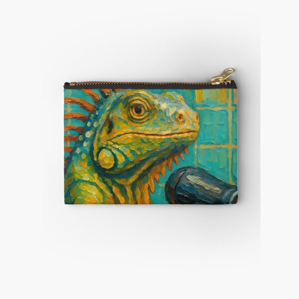 Item preview, Abstract Painting of Singing Iguana Serenade | Whimsical Colorful Reptile Illustration | Modern Tropical Animal Wall Art Print designed and sold by PaintedPixels01.