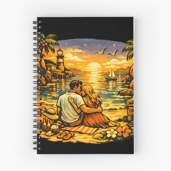 Item preview, Hidden Cove Vintage Beach Vacation Couple designed and sold by OliviaHayesArt.