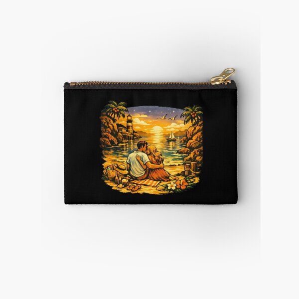 Item preview, Hidden Cove Vintage Beach Vacation Couple designed and sold by OliviaHayesArt.