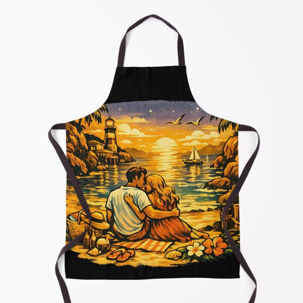 Item preview, Hidden Cove Vintage Beach Vacation Couple designed and sold by OliviaHayesArt.