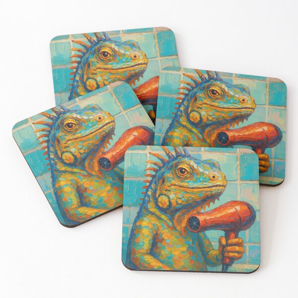 Item preview, Abstract Painting of Singing Iguana Serenade | Whimsical Colorful Reptile Illustration | Modern Tropical Animal Wall Art Print designed and sold by PaintedPixels01.