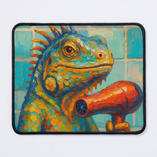 Item preview, Abstract Painting of Singing Iguana Serenade | Whimsical Colorful Reptile Illustration | Modern Tropical Animal Wall Art Print designed and sold by PaintedPixels01.