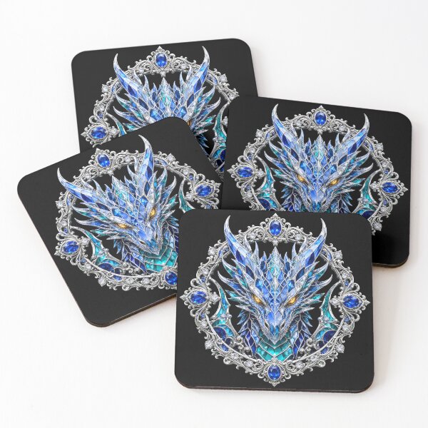 Item preview, Ice Dragon Crystal Sapphire Silver Frame Art designed and sold by LuisWorks.