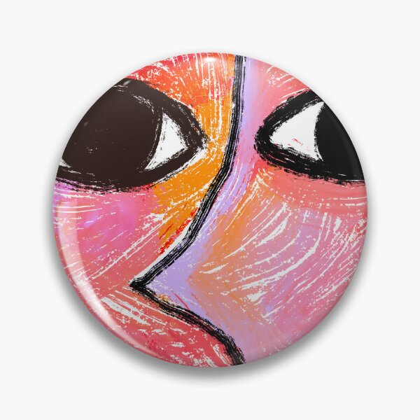 Item preview, two face-Split Face Portrait – Pink and Orange Pop Art Design designed and sold by odd sock cult .