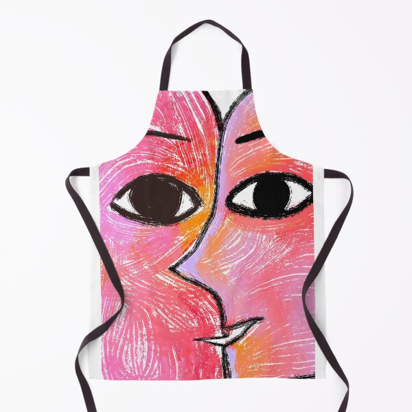 Item preview, two face-Split Face Portrait – Pink and Orange Pop Art Design designed and sold by odd sock cult .