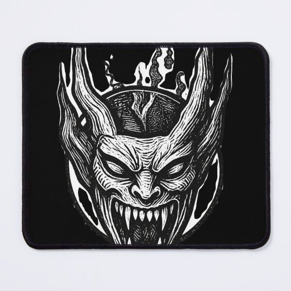 Item preview, Gothic Demon Mask Tattoo - Classic Blackwork Edition designed and sold by Ideniquo.