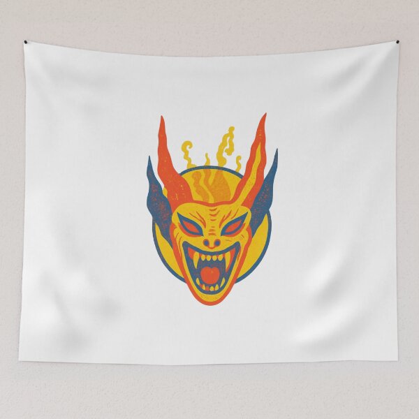 Item preview, Gothic Demon Mask Tattoo - Sulfur Yellow & Blue designed and sold by Ideniquo.