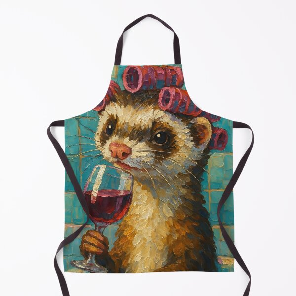 Item preview, Abstract Painting of Whimsical Ferret Relaxation | Cute Cozy Ferret Illustration | Colorful Modern Animal Wall Art Print designed and sold by PaintedPixels01.