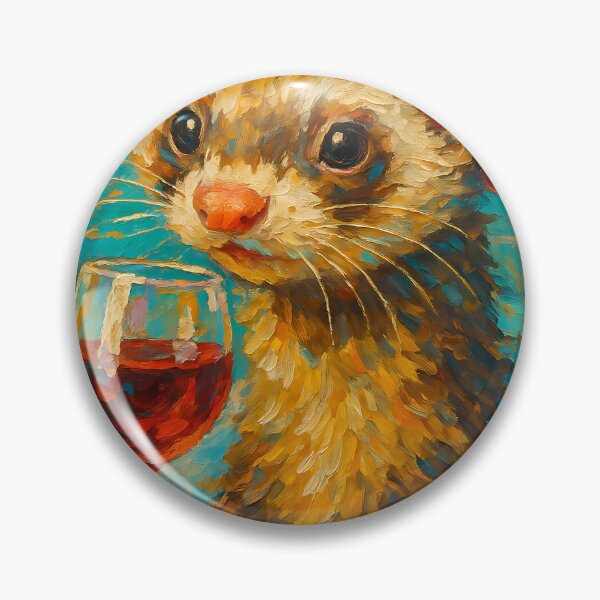 Item preview, Abstract Painting of Whimsical Ferret Relaxation | Cute Cozy Ferret Illustration | Colorful Modern Animal Wall Art Print designed and sold by PaintedPixels01.