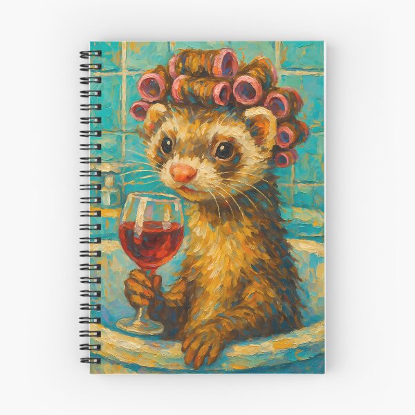 Item preview, Abstract Painting of Whimsical Ferret Relaxation | Cute Cozy Ferret Illustration | Colorful Modern Animal Wall Art Print designed and sold by PaintedPixels01.