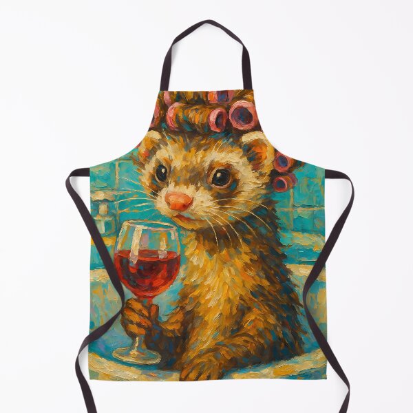 Item preview, Abstract Painting of Whimsical Ferret Relaxation | Cute Cozy Ferret Illustration | Colorful Modern Animal Wall Art Print designed and sold by PaintedPixels01.