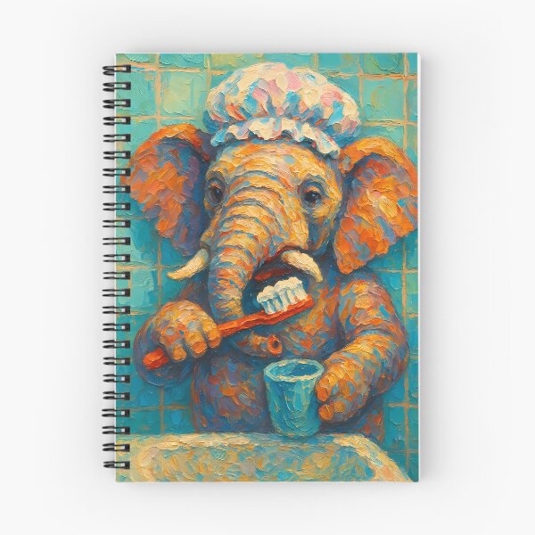 Item preview, Abstract Painting of Whimsical Elephant Hygiene | Cute Playful Elephant Illustration | Colorful Modern Kids Bathroom Wall Art Print designed and sold by PaintedPixels01.