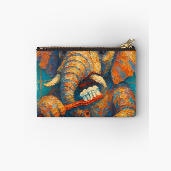 Item preview, Abstract Painting of Whimsical Elephant Hygiene | Cute Playful Elephant Illustration | Colorful Modern Kids Bathroom Wall Art Print designed and sold by PaintedPixels01.