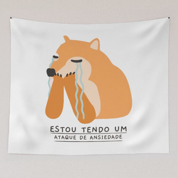 Item preview, Estou Tendo Um Ataque De Ansiedade Crying Shiba designed and sold by GenZFashion000.
