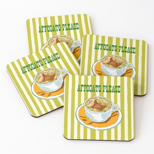 Item preview, Affogato Please Coffee Stripes Illustration designed and sold by MaiZephyr.