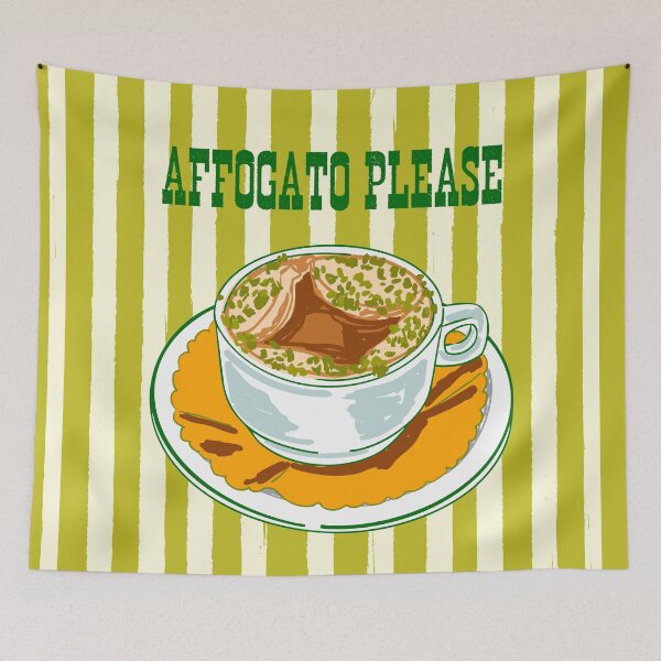 Item preview, Affogato Please Coffee Stripes Illustration designed and sold by MaiZephyr.