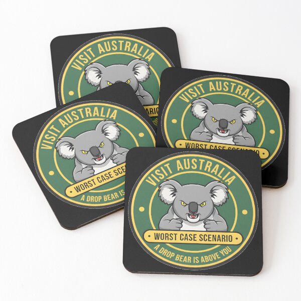 Item preview, Visit Australia: Worst Case Scenario Drop Bear Vintage Badge designed and sold by DeliaDesignsCo.