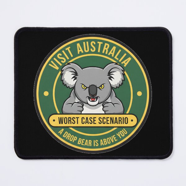 Item preview, Visit Australia: Worst Case Scenario Drop Bear Vintage Badge designed and sold by DeliaDesignsCo.