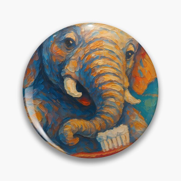 Item preview, Abstract Painting of Whimsical Elephant Hygiene | Cute Playful Elephant Illustration | Colorful Modern Kids Bathroom Wall Art Print designed and sold by PaintedPixels01.