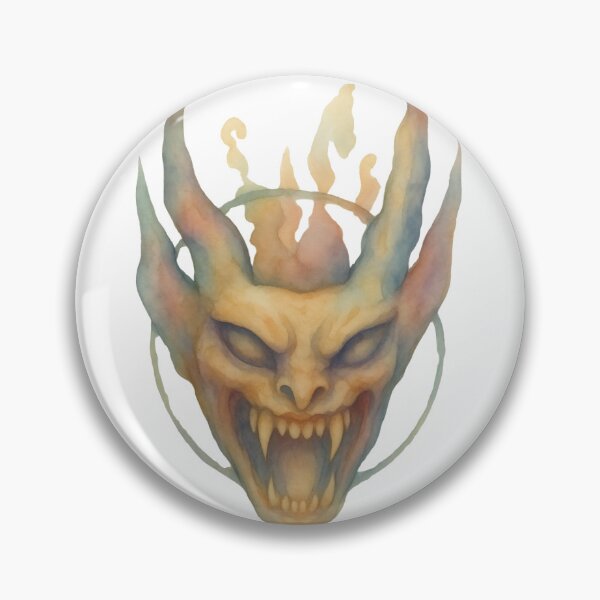 Item preview, Gothic Demon Mask Tattoo - Hellfire Orange Edition designed and sold by Ideniquo.