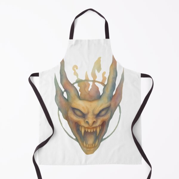 Item preview, Gothic Demon Mask Tattoo - Hellfire Orange Edition designed and sold by Ideniquo.