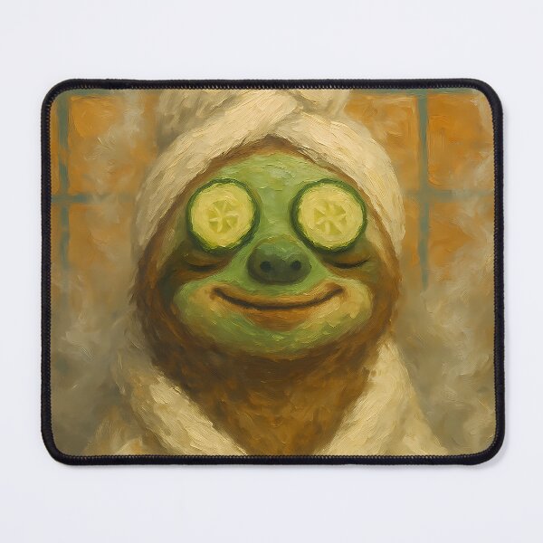 Item preview, Abstract Painting of Spa Day Sloth | Whimsical Relaxing Sloth Illustration | Colorful Modern Self-Care Animal Wall Art Print designed and sold by PaintedPixels01.