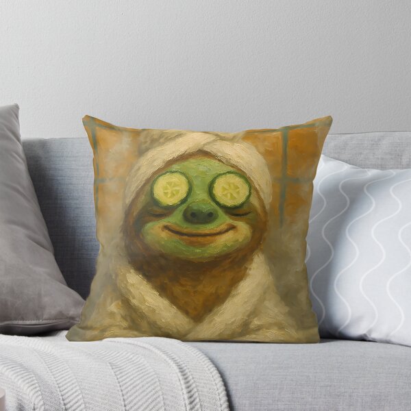 Item preview, Abstract Painting of Spa Day Sloth | Whimsical Relaxing Sloth Illustration | Colorful Modern Self-Care Animal Wall Art Print designed and sold by PaintedPixels01.