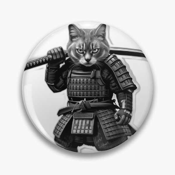 Item preview, Odachi Cat Warrior — Japanese Samurai Art designed and sold by Tokyo Neo Noir Collective .