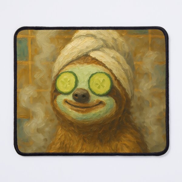 Item preview, Abstract Painting of Spa Day Sloth | Whimsical Relaxing Sloth Illustration | Colorful Modern Self-Care Animal Wall Art Print designed and sold by PaintedPixels01.