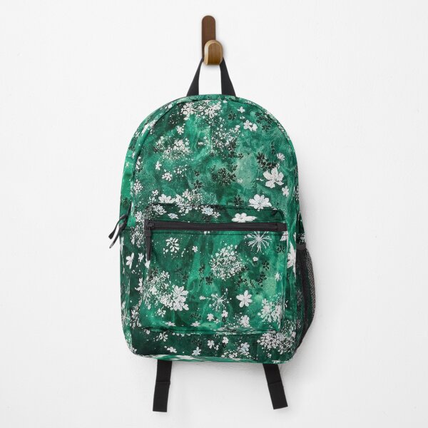 Item preview, Emerald Floral Pattern | White Botanical Seamless Design designed and sold by WitchyBotanicaArt.
