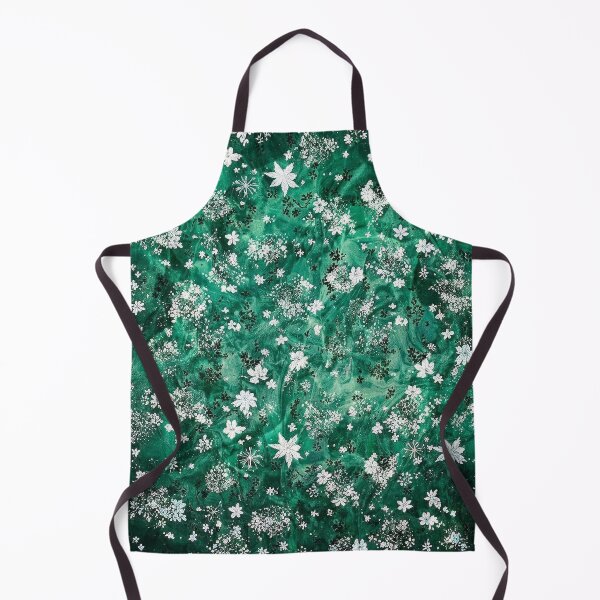 Item preview, Emerald Floral Pattern | White Botanical Seamless Design designed and sold by WitchyBotanicaArt.