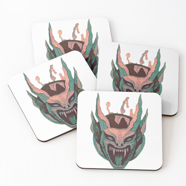 Item preview, Gothic Demon Mask Tattoo - Toxic Teal & Rust designed and sold by Ideniquo.