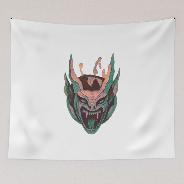 Item preview, Gothic Demon Mask Tattoo - Toxic Teal & Rust designed and sold by Ideniquo.