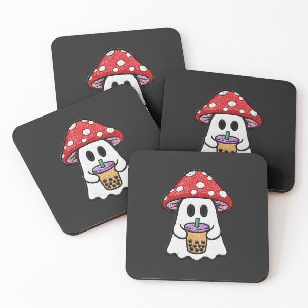 Item preview, Cute Ghost Drinking Boba Tea Kawaii Embroidery Patch Design designed and sold by ColorSplash123.