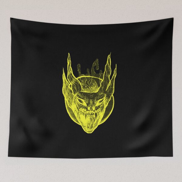 Item preview, Gothic Demon Mask Tattoo - Toxic Neon Yellow designed and sold by Ideniquo.