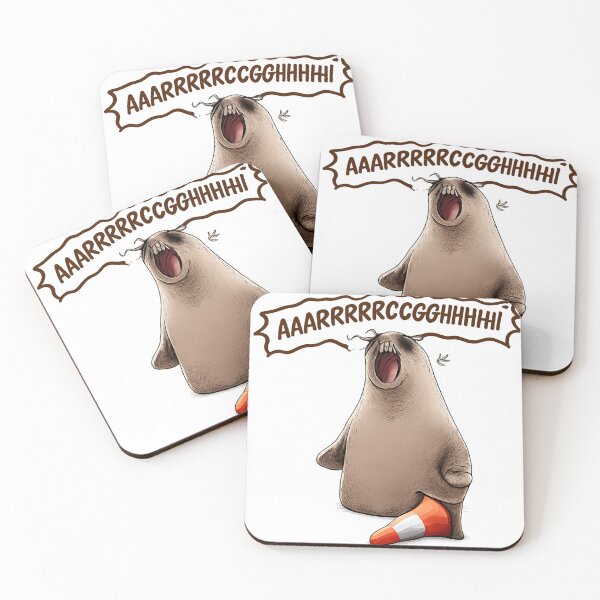 Item preview, Angry Seal Yelling Meme Illustration designed and sold by Mystic & Celestial Art.