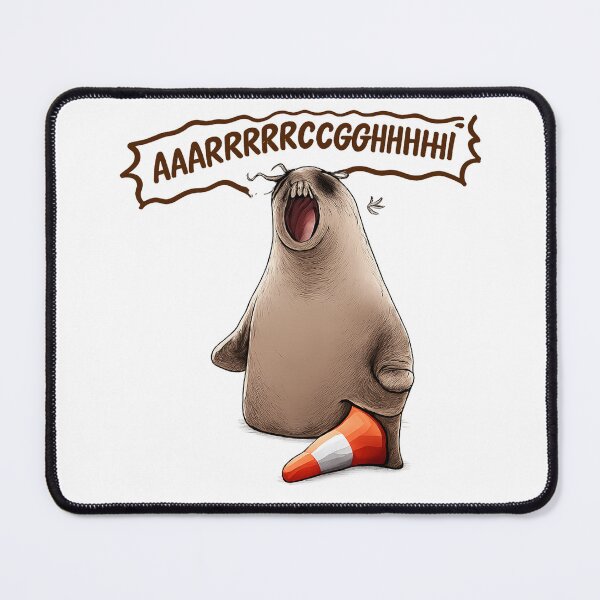 Item preview, Angry Seal Yelling Meme Illustration designed and sold by Mystic & Celestial Art.
