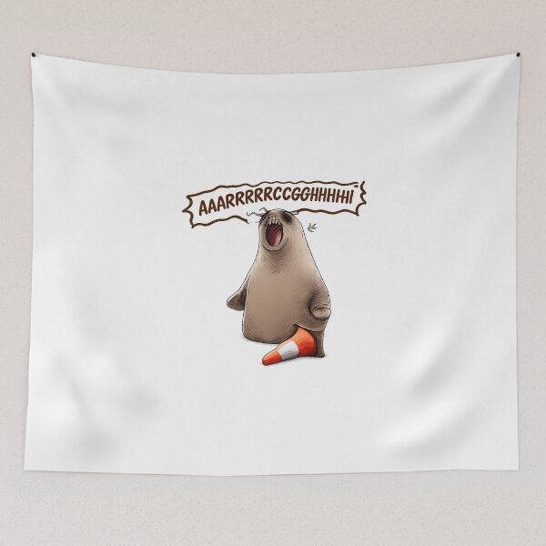 Item preview, Angry Seal Yelling Meme Illustration designed and sold by Mystic & Celestial Art.