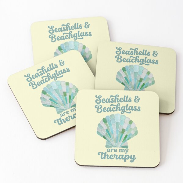 Item preview, Seashells & Beachglass Are My Therapy - Retro Sea Glass Design designed and sold by Vanilla-Girl.