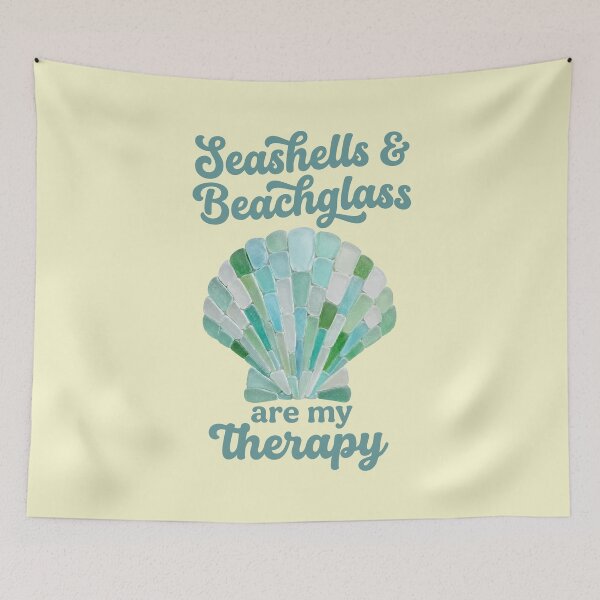 Item preview, Seashells & Beachglass Are My Therapy - Retro Sea Glass Design designed and sold by Vanilla-Girl.